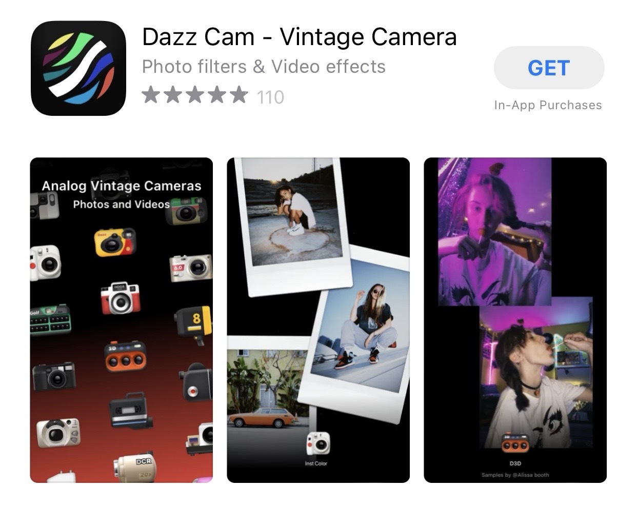Dazz Cam aplikacija. 